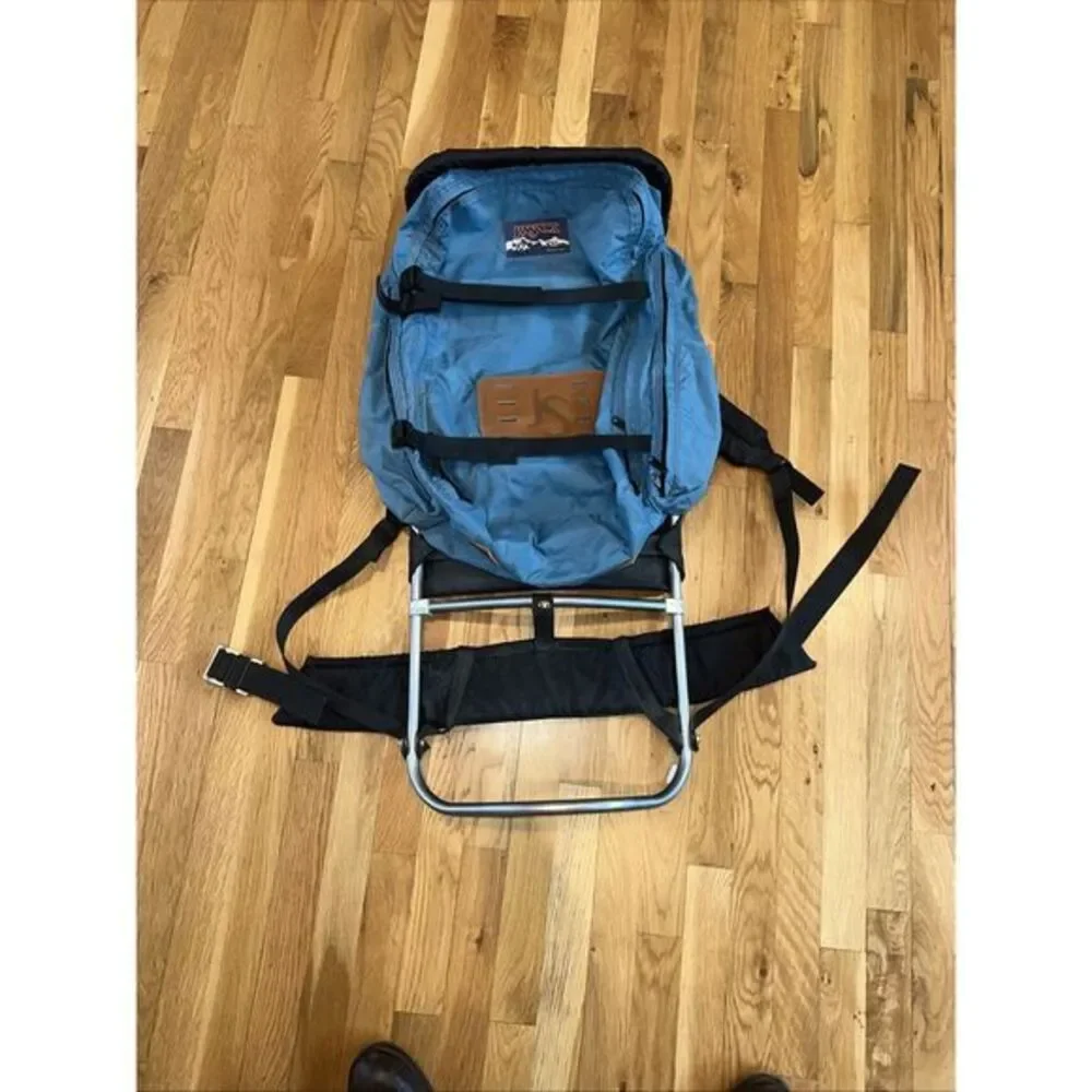 Vintage 1970s 80s Jansport External Frame Blue Hiking Camping Backpack Hip Wings
